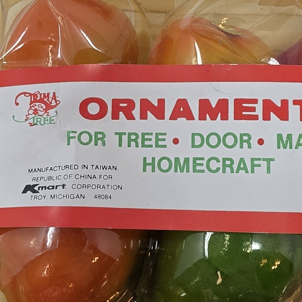 Vintage Kmart Trim A Tree Pear & Apple Christmas Tree Ornaments ~ 4 Boxes - Picture 7 of 16